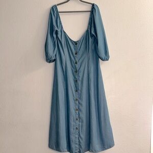 New Zara Woman Collection Off Shoulder Button Down Dress Size L